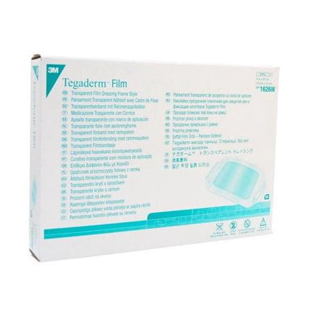 with Label 1626W Pack of 2 Box of 50 Dressings Picture Frame Style 3M Tegaderm Transparent Film Dressing 4 x 4 3//4